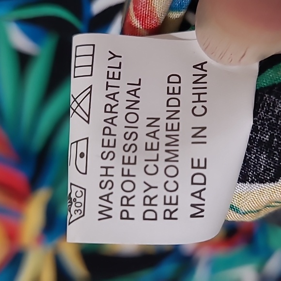 NWT Coofandy Hawaiian Shirt & Shorts Set, Medium, Multicolored Palm Fronds - Picture 6 of 10